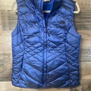 The North Face Shiny Blue Quilted Vest size medium down filled